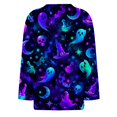 thumbnail image 5 of Shirts for Women Halloween Horror 3/4 Sleeve Tops Funny Halloween Ghost Pumpkin Printed T Shirts Spooky O Neck Pullover Three Quarter Length Blouse,S, 5 of 7