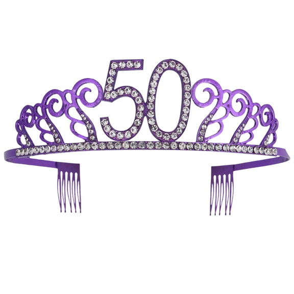 GAXIRE Happy 50th Birthday for Women, Elegant Hair Accessory and Cake Topper, Perfect Party Decoration, 1 Piece