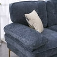 thumbnail image 5 of L Shape Upholstered Sofa Couch with Metal Leg,Modern Chenille Sectional Sofa, Living Room Furniture Sofa Set for Living Room Apartment Office(Blue), 5 of 7