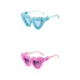thumbnail image 1 of 2 gafas de sol de felpa suave para . Azul + Púrpura BLESIY Gafas de sol en forma de corazón, 1 of 8