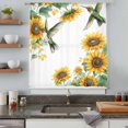 thumbnail image 5 of Sunflower Sheer Curtains 84 Inches Long, Yellow Summer Flower Hummingbird Retro Light Filering Curtains, Breathable Simi Curtain Privacy Drapes for Living Room Bedroom Lightweight Window Treatment, 5 of 9
