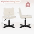 thumbnail image 5 of Carolayne 13.8-18.9'' Adjustable Vanity Chair, 360° Swivel Upholstered Ottoman Stool for Makeup Room Living Room, Beige, 5 of 9