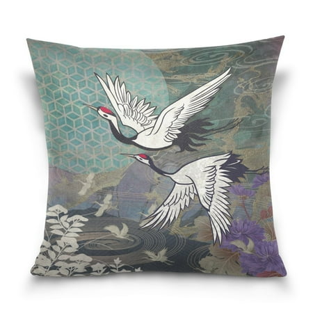 - POPCreation Flying Crane Throw Pillow Case Vintage Cushion Cover 20x20 inches