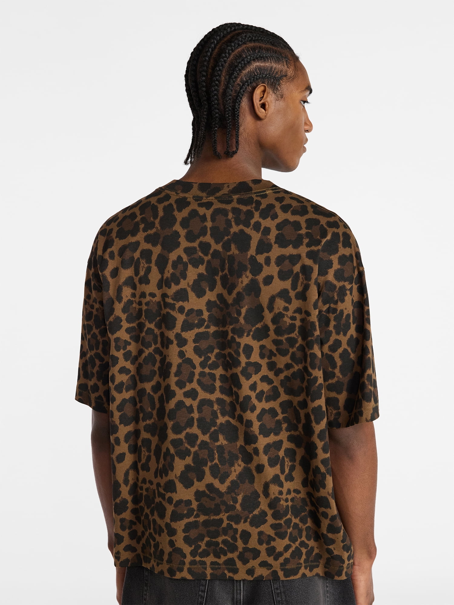 No Boundaries Cotton Oversized Cropped Tee with Short Sleeves, Men's and Big Men's XS-5XL