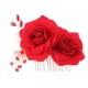 thumbnail image 1 of 1 pieza de tela de peine para el cabello de novia, pinza de pelo rosa, tocado de flores, accesorios para el cabello de boda para mujeres, 1 of 5