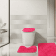 thumbnail image 6 of dwsnxt 3-Piece Bathroom Rug Set, Soft Plush Velvet Fleece with Memory Foam, Non-Slip Backing, Machine Washable, Quick Drying, Modern Black Design for Toilet, Shower Room, and Bath Mats Red, 6 of 8