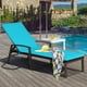 thumbnail image 1 of Tumbona en Ratán Regulable Costway para Patio Silla Reclinable de Exterior con Cojín Turquesa 193 x 61 x 36-96 cm, 1 of 7