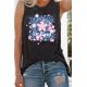 thumbnail image 4 of ABPHQTO Camiseta sin mangas con estampado de leopardo y letra de flor de cerezo gris para mujer, 4 of 5