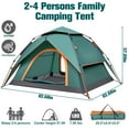thumbnail image 5 of Fenbeli Portable Waterproof Tents for Camping, Pop up Tent for 2-4 Person, Camping Tent for Family Outdoor, Green, 5 of 9
