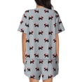 thumbnail image 6 of Fuzoiu Polka Dot Christmas Dog Print Women's Short-Sleeved Pajama Set,Lounge Sleepwear Set,Womens Pajama Sets 2 Piece,Button-Up Top and Shorts with Pockets-4X-Large, 6 of 7
