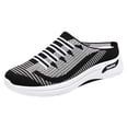thumbnail image 3 of gzxflxpge Women Slip‑On Backless Mule Shoes Breathable Knit Mesh Casual Sneakers, Non‑Slip Light Weight Weaving Walking Footwear for Daily Wear Black 8（CN-40）, 3 of 6
