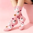 thumbnail image 5 of Halloween Socks, Breathable Soft Printed Crew Socks, Skeleton Pumpkin Witch Pattern, Funny Spooky Novelty Socks, Halloween Gift for Family & | TruHer,Light pink Free Size, 5 of 6