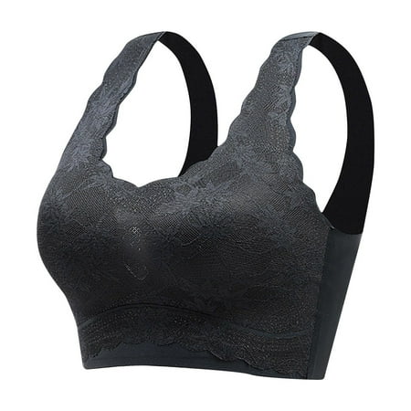 Last Chance: Women Bra  sujetador de mujer  Women s Underwear Color Contrast Beauty Back No Underwire Push-up Comfortable Buckle Comfortable Bra SOPATENOR Black 3XL