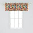 thumbnail image 2 of Abstract Window Valance, Swirling Colorful Stripes Contemporary Art Aquarelle Effect Print, Rod Pocket Curtain Valances for Kitchen Bedroom, 54" X 18", Vermilion Blue Multicolor, 2 of 3