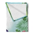 thumbnail image 2 of Parrot Soft Flannel Fleece Throw Blanket, Tropical Paradise Flower Blossoms Leaves with Flying Butterflies in Cartoon Style, Cozy Plush for Indoor and Outdoor Use, 50" x 70", Multicolor, by Ambesonne, 2 of 5