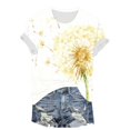 thumbnail image 4 of vigerkar Dandelion Graphic Floral T-Shirt Women Casual Summer Boho Tops Holiday Wildflowers Tee Shirts (Yellow, M), 4 of 7