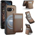 thumbnail image 1 of For Google Pixel 9a Leather Back Cover Compatible with MagSafe JEEHOOD J06 Phone Case with Card Bag, 1 of 5