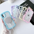 thumbnail image 2 of Compatible for iPhone 12 Case and iPhone 12 Pro Case with Magsafe, Wave Magnetic Phone Case Cute Water Ripple Candy Colors Frame Shockproof for Women Girls 6.1 Inch - Blue, 2 of 14