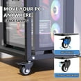 thumbnail image 3 of Computer Tower Stand with Power Outlet, 6 Level Height Ajustable PC Tower Stand for Floor, Mobile Rolling CPU Holder Cart for Gaming, Office, Home, 21.34"-28.3", Black, 3 of 9