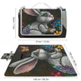 thumbnail image 2 of Awypu Rabbit Butterfly Flower Square Outdoor Picnic Mat Foldable for Camping, Park, Beach, Grass, Outdoor 58.3x58.3in, 2 of 6