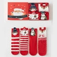 thumbnail image 2 of Bibifish Womens Christmas Socks 4 Pairs Animal Cartoon Pattern 3D Design Red Striped Socks Crew Length Daily Casual Holiday Warm Sock Sets, 2 of 6