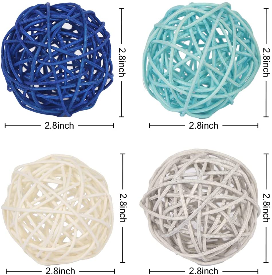 Buy DomeStar Large Rattan Balls, 16PCS 2.8 Inches Wicker Balls