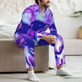 thumbnail image 7 of Sikiie Swirl Print Blue Purple1 Mens Pajama Set, Soft Warm Long Sleeve Sleepwear, Cozy Button-Down Pjs for Men-Large, 7 of 7