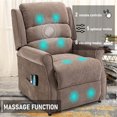 thumbnail image 3 of Boyel Living Power Lift Recliner Chair Massage Sofa Living Room Chair for Elderly with Side Pocket，Remote Control，Chenille Knit Fabric，Brown, 3 of 8