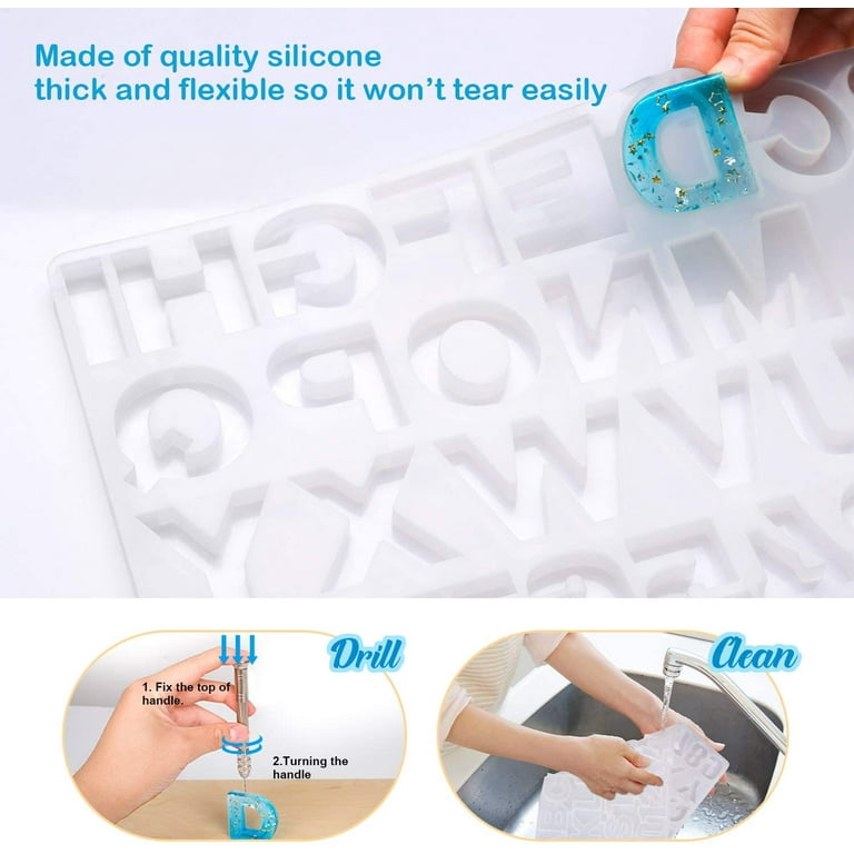 1.5 Alphabets & Numbers Silicone Resin Mold by hildie & jo