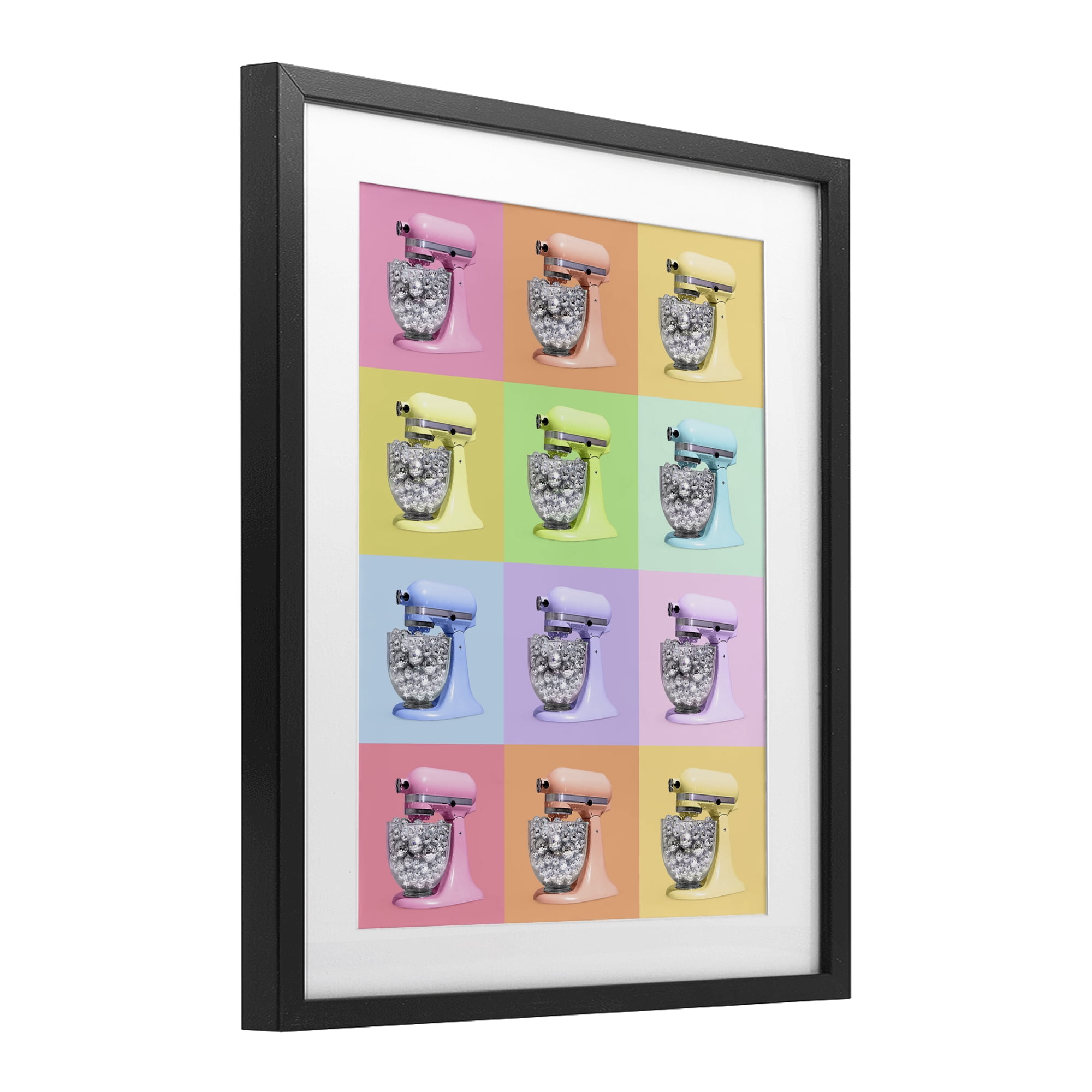 Stupell Industries Disco Ball Kitchen Mixer Collage Black Framed Print Under Glass, design by LISH Creative