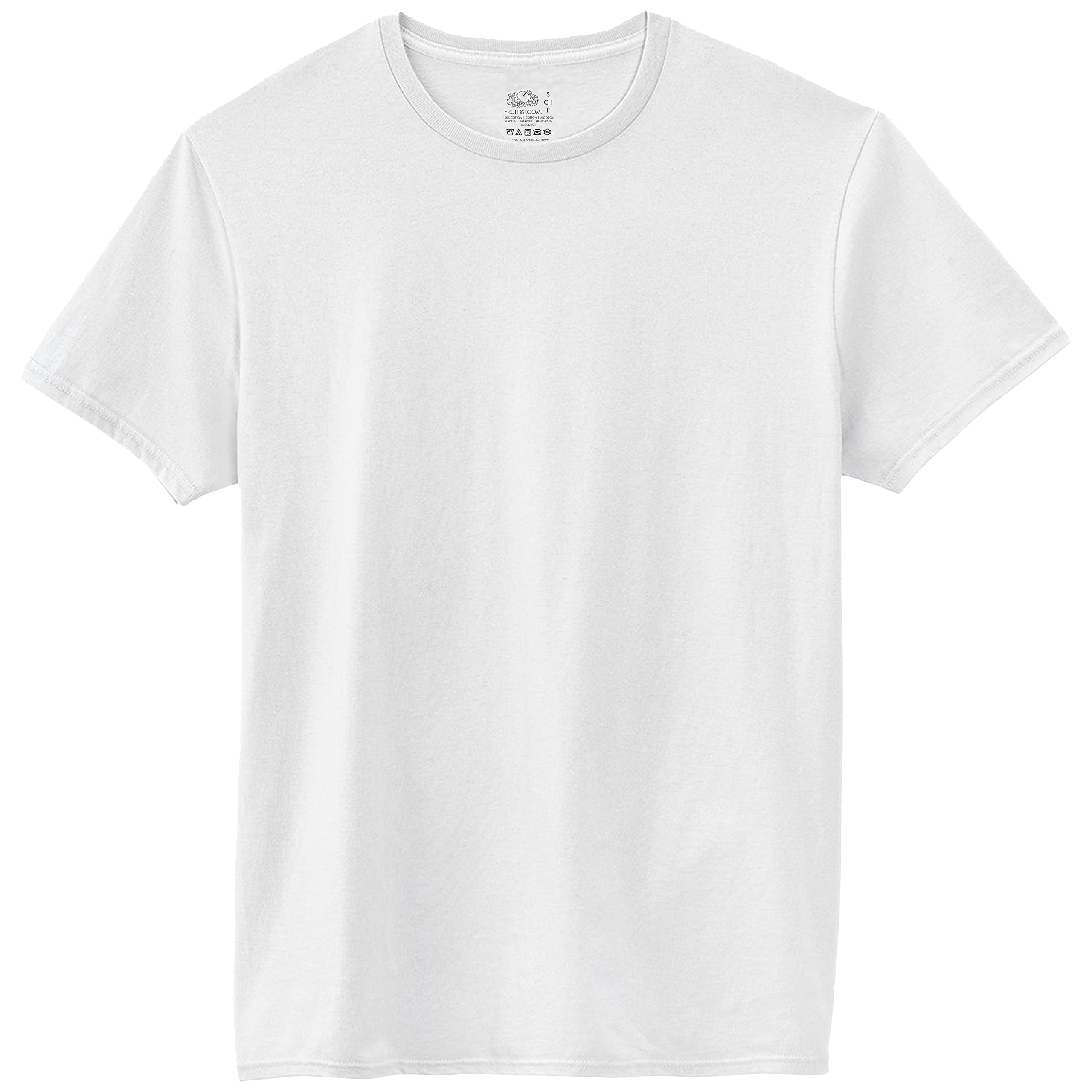 Fruit of the Loom Select Men's 5-Pack Tag Free 100% Cotton Crew T