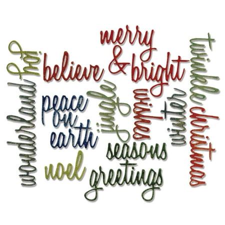UPC: 0841182090102 | Sizzix Thinlits Dies By Tim Holtz 17/Pkg-Script Holiday Words