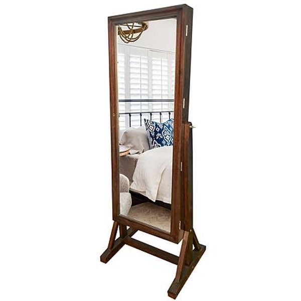 Hives & Honey Cheval Armoire Jewelry Mirror Dark Walnut