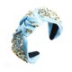 thumbnail image 1 of Zhuge Diadema de mujer con nudo de cristal, accesorio para el cabello con nudo superior ancho decorado con cristales (azul claro), 1 of 5