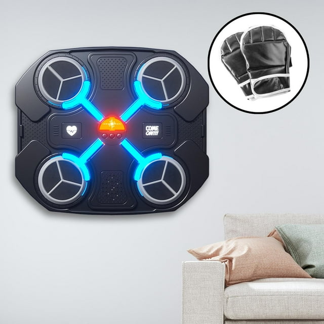 Colaxi Boxing Machine Boxing Trainer for Kids Adults Reaction Target Workout Wall Mounted Electronic Boxing Wall Target Punching Pad Bt Black