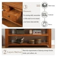 thumbnail image 6 of '' Solid Pine Wood Top Console Table, Modern Entryway Sofa Side Table with 3 Storage Drawers and 2 Shelves. Easy to Assemble (Brown), 6 of 9