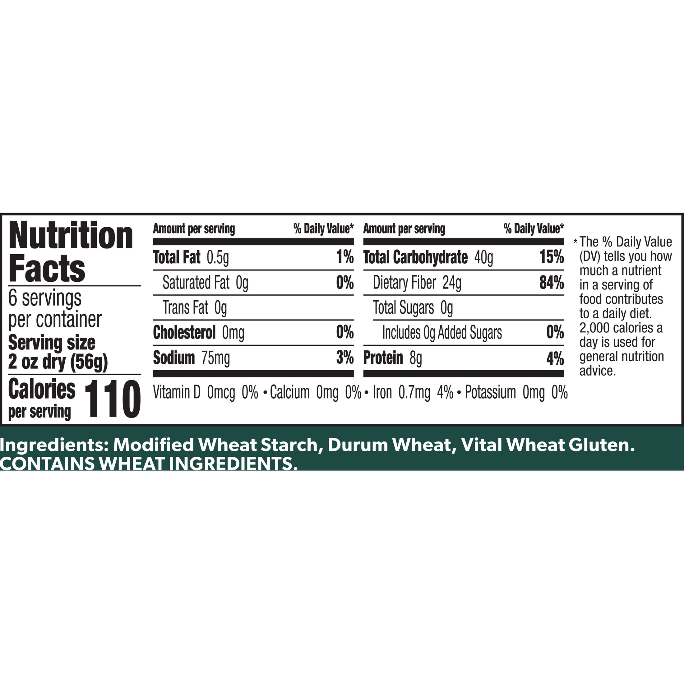 Carbe Diem Spaghetti Pasta, 12 oz, High Fiber, Egg-Free, Dairy-Free