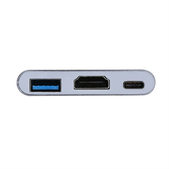 3 in 1, USB 3.1 Digital Multiport Adapter Tv Projector Type C to HD Multimedia Interface Bulb with Charger Charging Port