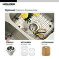 thumbnail image 7 of Houzer Medallion Classic 32 in Stainless Steel Undermount 60/40 Double Small Right Bowl Kitchen Sink with Strainer - MEC-3220SR-1, 7 of 7