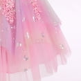 thumbnail image 4 of IBTOM CASTLE Toddler Girls Butterfly Birthday Dress Ruffle Tulle Flower Girl Wedding Pageant Formal Party Dress Floral Shiny Butterfly for Photo Shoot 5-6 Years Rainbow Pink, 4 of 7