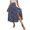 Navy, variant on Women Ditsy Floral Print Smocked Midi Skirt High Waist Side Split A Line Skirt Green M