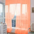 thumbnail image 4 of PALIFEUR Sheer Curtains 78.8 Inches Long 2 Panels Set, Transparent Window Curtains for Living Room Bedroom, Rod Pocket Voile Curtain & Drapes, Orange, 31.5" x 78.8", 4 of 5