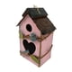 thumbnail image 3 of Casa de pájaros colgante para exterior, decoración de jardín de madera, caseta de pájaros decorativa para pájaros Rosa, 3 of 9