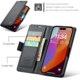 thumbnail image 4 of for iPhone 15 Pro Max Case, [RFID Blocking] PU Leather Wallet Flip Folio Case with Card Holder Kickstand Shockproof Phone Cover for iPhone 15 Pro Max (6.7 inch), Black, 4 of 18