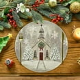 thumbnail image 1 of Mantel individual de poliéster, decoración navideña, manteles individuales redondos con diseño de muñeco de nieve, decoración para la mesa de la cocina, manteles individuales aislantes, manteles indiv, 1 of 6