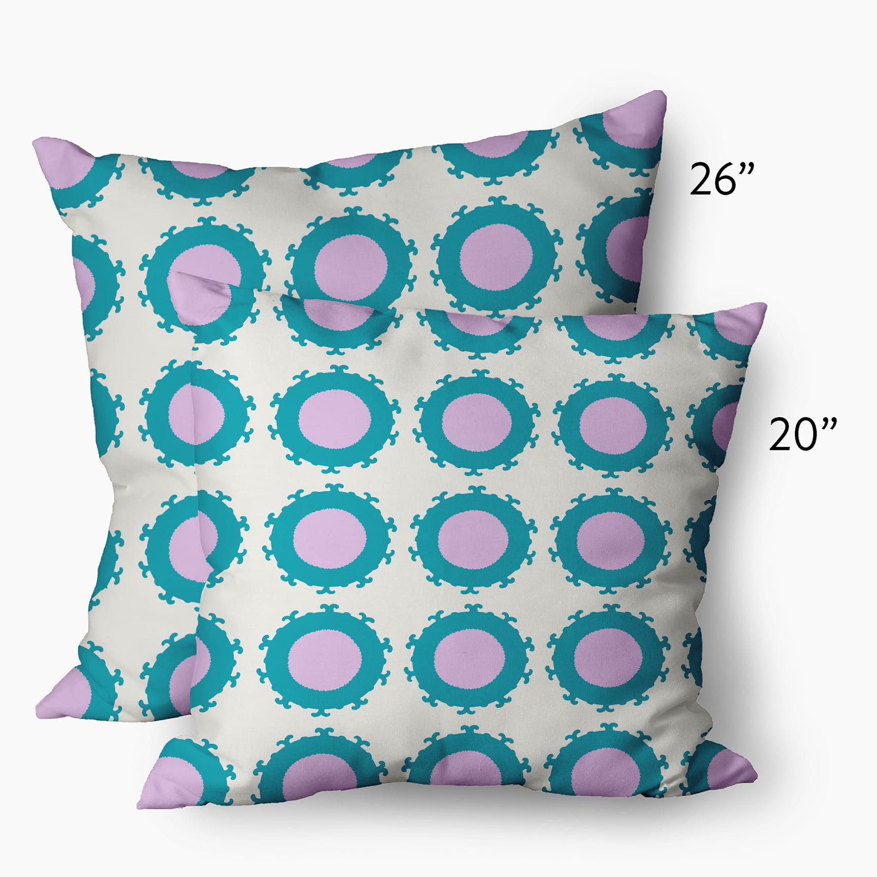 Simply Daisy 20 in x 20 in Contemporary Purple Lilac Polyester Throw Pillow
