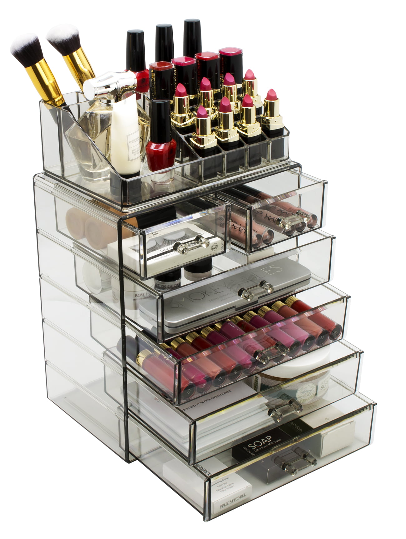 Sorbus Acrylic Cosmetic Makeup and Jewelry Storage Case Display - 3 Large,  4 Small Drawers - On Sale - Bed Bath & Beyond - 19469185