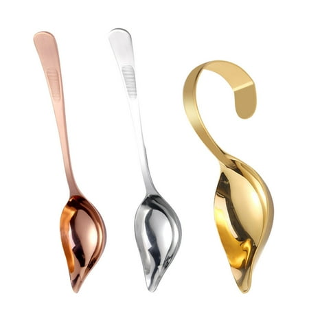 

FRCOLOR 3Pcs Saucier Drizzle Spoons Stainless Steel Spoons Hotel Steak Sauce Spoons