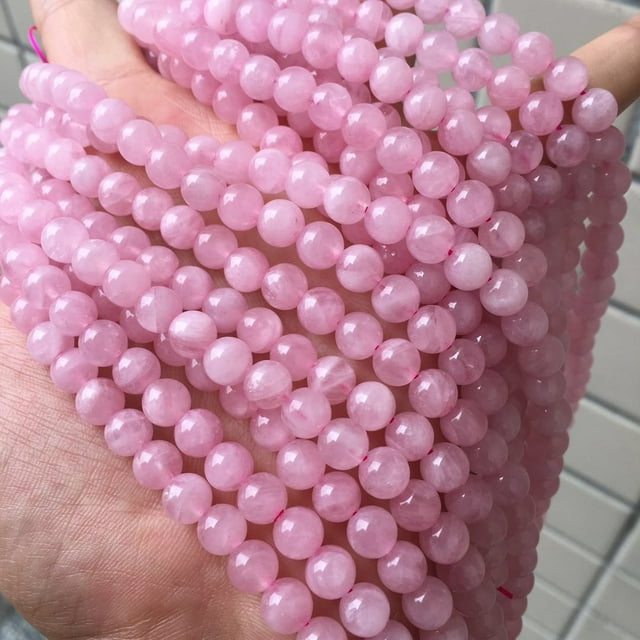 Nvzi Cuentas sueltas de 6 mm, accesorios de joyería para bricolaje, cuentas de hilo personalizadas, pulsera semiacabada rosa, collar, accesorios de joyería