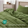 thumbnail image 4 of Chezmoi Collection Breeze 3-Piece 100% Cotton Muslin King Comforter Set, Olive Green Soft Washed Cotton Gauze Comforter, Lightweight Breathable Bedding for All Season, 4 of 9